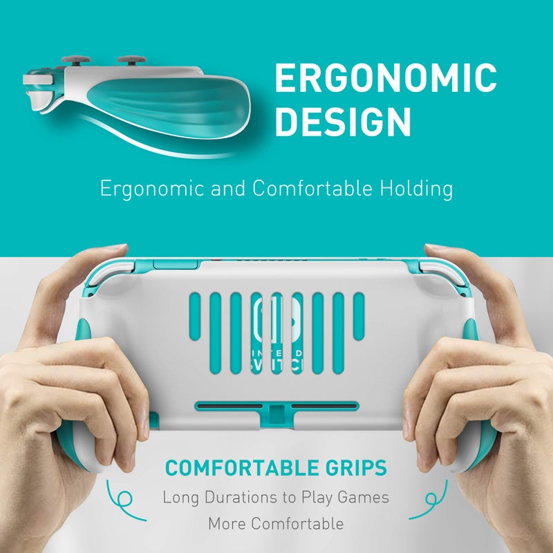 JUSPRO Grip for Nintendo Switch Lite, Ergonomic Comfort Handheld Protective Gaming Case Portable Cover Accessories Compatible with Nintendo Switch Lite - Image 2